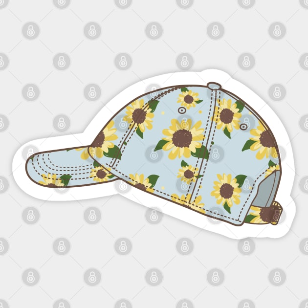 Baseball Cap with sunflowers Sticker by Wlaurence